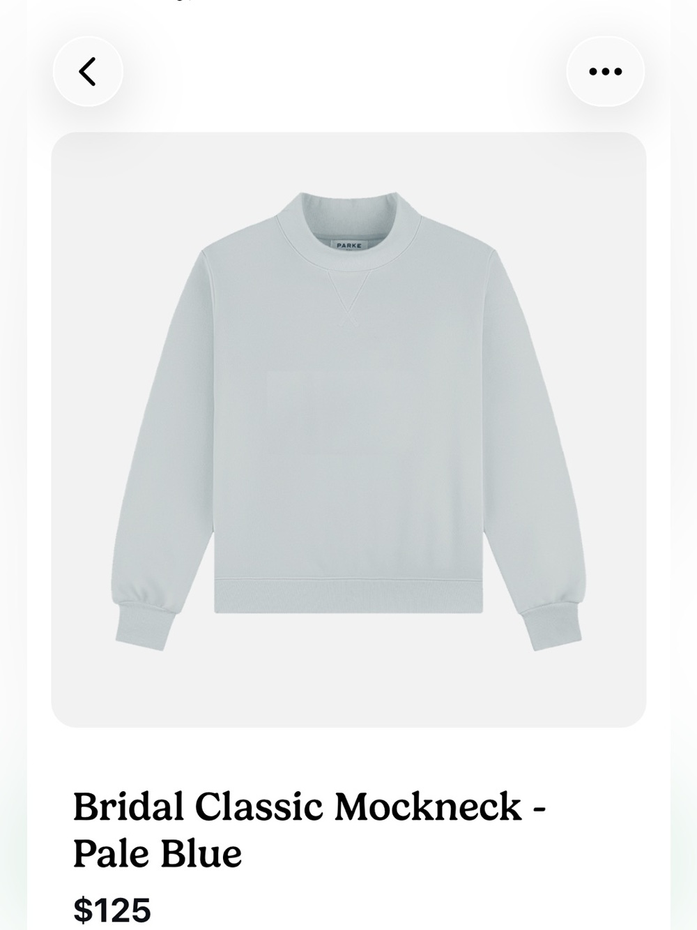 Relaxed Mock Neck Sweatshirt in Pale Blue - Picture 2 of 2
